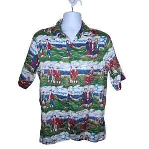 Vintage Reyn Spooner Guy Buffett Hawaiian Shirt Scottish Golf Shirt Mens Size M